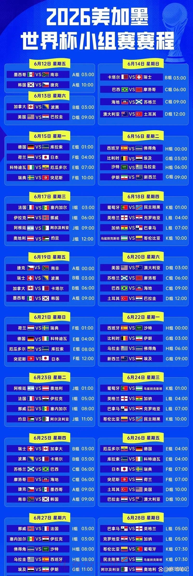 世界杯赛程时间查询方法大全