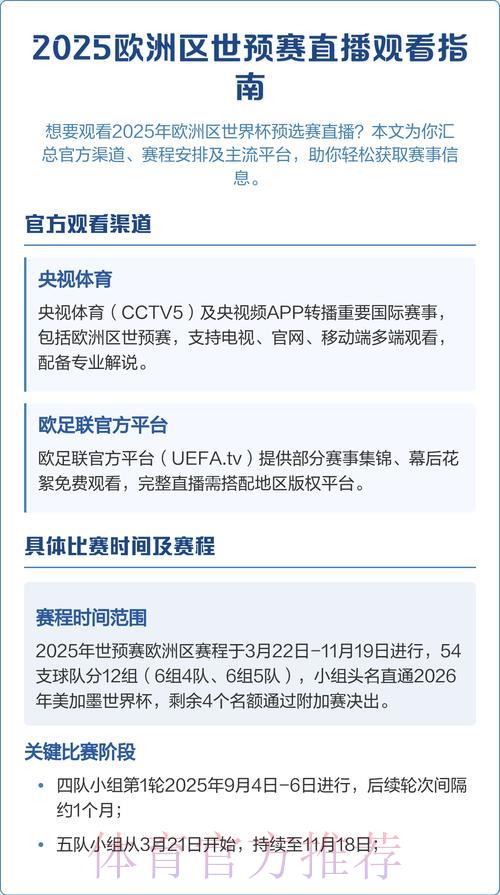 世界杯预选赛实时直播观看完全指南